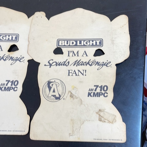 Vintage Bud Light "I'm a Spud Mackenzie Fan" Paper Fan 1987 the A’s base… - Picture 4 of 8